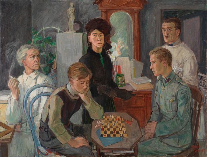 Tove Jansson: Perhe, 1942. Yksityiskokoelma. © Tove Janssonin kuolinpesä. Kuva: Kansallisgalleria / Hannu Aaltonen.