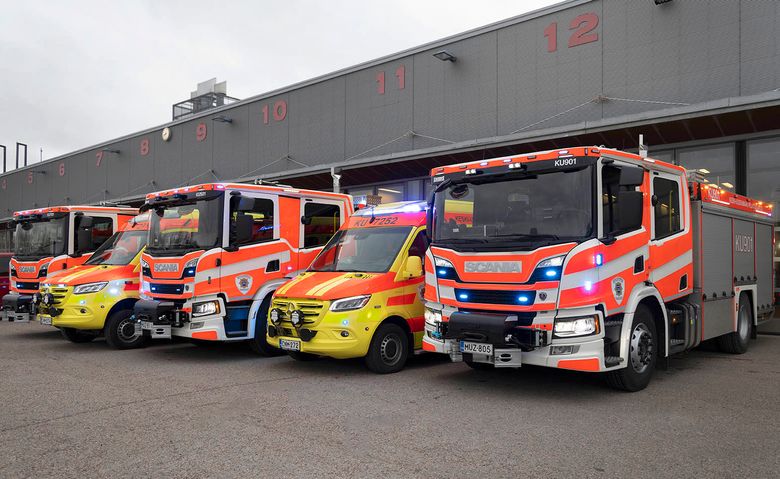 Brandbilar och ambulanser