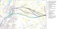 Itäradan uusi eteläinen linjaus välillä Lentorata, Sipoo, Porvoon Backas sekä pohjoinen vaihtoehto välillä Lentorata, Kerava, Sipoo.