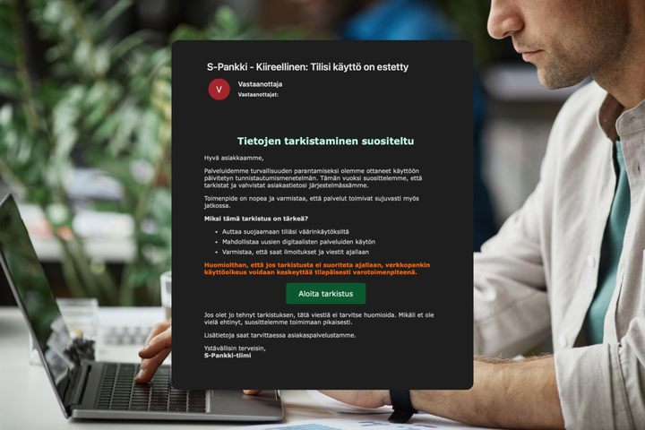 Viestin aitoutta ei voi enää tunnistaa oikeinkirjoituksesta.