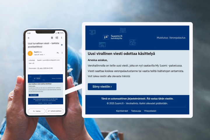 Huijausviestit jäljittelevät usein aidon viranomaisviestinnän tyyliä.