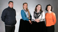 Kuvassa hankkeen työntekijät vasemmalta alkaen: Jussi Ärling, Jasmin Nyman, Miriam Hagert ja projektipäällikkö Pia Kara