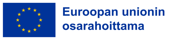 Euroopan unionin lipun kuva, vieressä teksti Euroopan unionin osarahoittama.