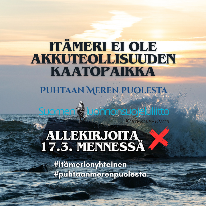 Adressi-Itämeri ei ole akkuteollisuuden kaatopaikka.