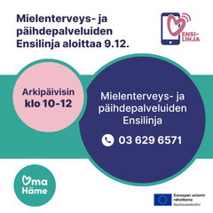 Mielenterveys- ja päihdepalvelujen ensilinja aloittaa 9.12.2024