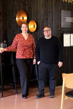 Juurella-ravintolan yrittäjät Miia Keski-Nikkola ja Jani Unkeri.