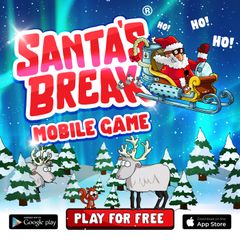 Joulumakeisten lisäksi Santa's Break tunnetaan suositusta mobiilipelistä.