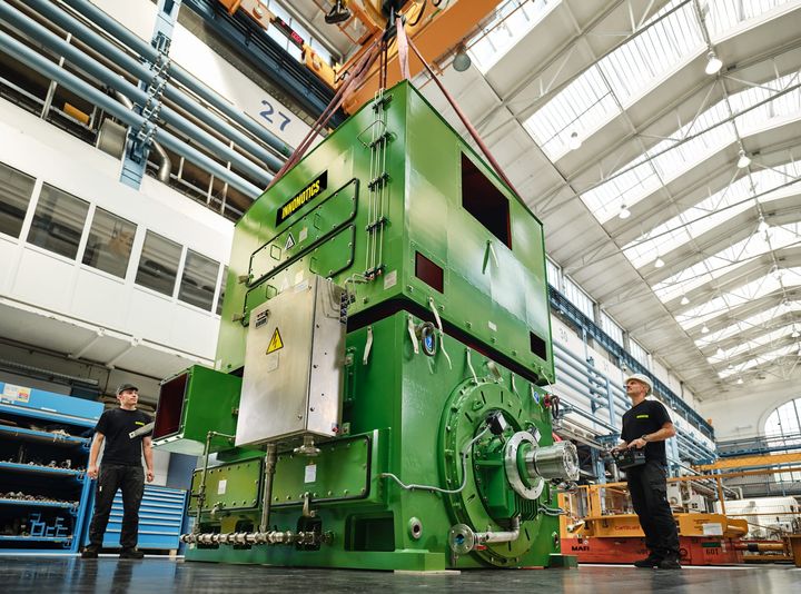 The Innomotics HV Series HS-modyn built at Dynamowerk in Berlin, setting standards when it comes to the availability of compressor drives: due to the unique rotor design it has the highest degree of reliability and minimum maintenance costs./Innomotics. Photo: Innomotics. Copyright: Innomotics